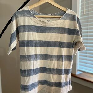 Madewell chambray striped linen top xs